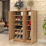 特价包邮实木色鞋柜多层大容量简约现代对开门鞋架组装玄关门厅柜