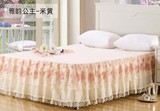 新款韩式印花公主蕾丝床罩床裙 防尘床笠床垫保护罩床单特价