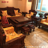 新款花鸟印花中式坐垫古典红木 三人沙发飘窗坐垫定做布艺