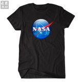 新款NASA周边logo制服短袖T恤美国宇航局衣服装精梳纯棉工作服