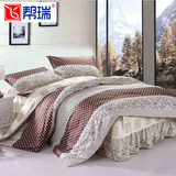 全棉印花床罩四件套韩式纯棉1.2/1.5/1.8米床裙被套床上用品套件