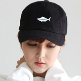韩国东大门正品进口代购时尚潮流胶皮小鱼遮阳棒球帽鸭舌帽子男女