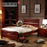 橡木儿童床1米2简约实木床双人床现代卧室男孩女孩耐用包邮小床