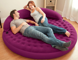 INTEX靠背半躺圆形沙发床 双人充气床垫 豪华大圆床 加大气垫床