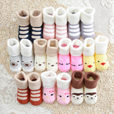 秋冬季款纯棉宝宝儿童加厚保暖婴儿0-3岁松口立体袜毛圈毛巾袜子