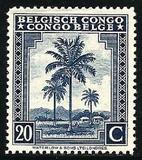 比属刚果 1942 邮票 油棕榈树 20c 1枚 雕刻版 原胶不贴