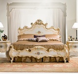 法维诺家具 奢华法式宫廷定制 手绘全实木欧式双人床 卧室雕花床