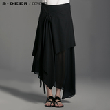 【上新】sdeer圣迪奥专柜正品女装黑色拼接设计感长裙S14281129