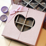 新品16格子紫色可视心形盒（内含透明的盖）巧克力盒/包装礼盒