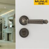穆勒MUNLE青古铜房门锁简约美式复古地中海田园风格室内锁木门锁