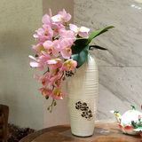 家仿真花蝴蝶兰套装假花陶瓷花瓶创意花艺装饰摆件礼品净化空气和