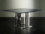 新古典现代简约创意不锈钢腿方餐桌 棋牌桌 咖啡厅洽谈桌 饭桌