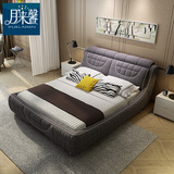 月来馨双人床布床可拆洗现代简约布艺床1.8米家具储物床包邮软床