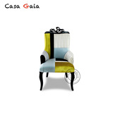 CASA GAIA  欧式美式拼接餐椅 软包椅子 书房 客厅 样板房单人椅