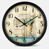 爱时达 大号地中海挂钟客厅简约美式创意钟表时尚时钟石英钟包邮