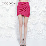 COCOON可可尼2016夏新款不对称褶皱裙摆雪纺半身裙子232109002