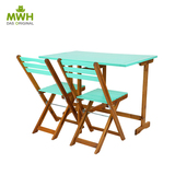 MWH木制折叠桌椅西顿午休折叠桌折叠椅三件套1边桌2椅