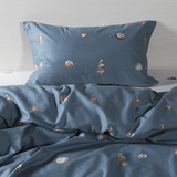 北欧地中海小清新简约现代风格全棉纯棉被套床单四件套床上用品