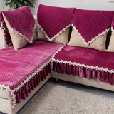 紫色韩国绒沙发垫防滑布艺欧式皮沙发垫坐垫时尚组合沙发罩沙发套