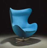 现代中式设计师布艺单人沙发椅创意旋转蛋壳鸡蛋半球圆休闲沙发椅