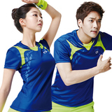 韩国羽毛球服上衣 男女圆领短袖T恤轻薄速干吸汗比赛球服夏装