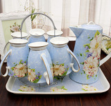 包邮骨瓷水具套装热水壶 陶瓷凉水具耐热 茶壶家用 杯子水杯套装
