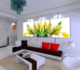 特价现代简约客厅无框画帆布画餐厅装饰画沙发背景墙  黄色郁金香