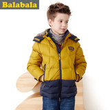 巴拉巴拉2015男童羽绒服大童装冬装中大童可脱卸帽儿童中长款外套
