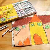 正品 日本樱花油画棒 黄盒学生画笔 软蜡笔 25色 36色 50色