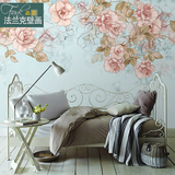大型定制壁画欧式复古美式蔷薇田园北欧风格客厅卧室玄关背景墙纸