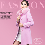 芬妮丝 2015秋冬正品新款韩版修身毛呢外套中长款羊毛羊绒大衣女