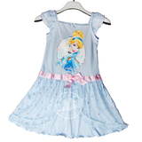 外贸原单迪士尼仙蒂公主连衣裙Disney公主裙夏季短袖儿童纱裙童裙
