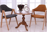实木餐椅软包扶手椅白橡木咖啡椅休闲椅子北欧宜家布艺餐椅定做