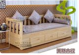 宜家欧式沙发床实木 松木小户型 沙发床 储物小居室抽拉沙发床