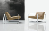 简约现代高档时尚舒适休闲椅子不锈钢l老板单人沙发椅博洛尼定制