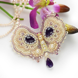 独立设计师原创手工定制甜美精致奢华紫水晶奥地利珍珠短款女项链
