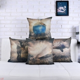 创意家园系列棉麻抱枕 大象飞机沙发坐垫靠垫 卧室腰靠 午睡头枕
