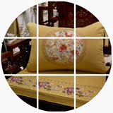 中式棉麻刺绣靠垫罗汉床红木家具沙发垫坐垫圈椅垫加厚海绵定做套