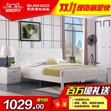 双虎家私床 简约现代板式床 1.5/1.8米双人大床 卧室烤漆家具床B6