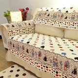 韩式可爱心形法兰绒短毛绒绗缝高档防滑加厚坐垫组合沙发垫沙发巾