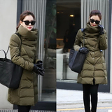 香港代购2015韩版修身冬装中长款羽绒服 加厚高领百搭深色外套女