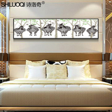 诗洛奇斑马现代简约冰晶玻璃卧室床头装饰画沙发背景墙挂画酒店画