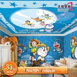 3d哆啦A梦叮当机器猫大型壁画卡通儿童房卧室墙纸餐厅KTV酒店壁纸