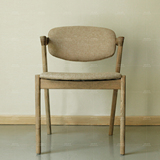 古朴手艺 北欧风格餐椅实木椅软包靠背椅餐厅水曲柳椅子靠背布艺