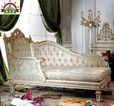 欧式贵妃椅实木雕花美人榻新古典宫廷彩绘贵妃榻法式奢华描金床榻