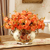 欧式复古家居装饰小花瓶 时尚创意客厅陶瓷美式台面花插摆件特价