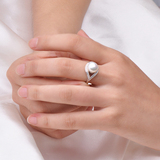香港Lilado 925纯银珍珠戒指女时尚个性气质锆钻戒指首饰品礼物
