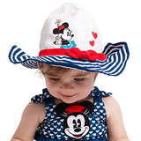 美国迪斯尼Disney防紫外线儿童防晒帽 太阳帽 宝宝遮阳帽 渔夫帽