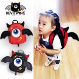 韩国进口DevilWing儿童双肩背包小恶魔翅膀1-3岁幼儿园书包防丢绳