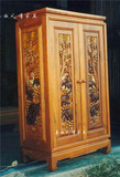 特价东南亚雕花家具榆木衣柜衣橱原木定制泰式仿古实木大象储物柜